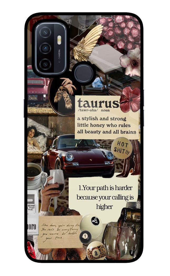Taurus Zodiac Oppo A53 2020 Glass Case Back Cover by Casekaro