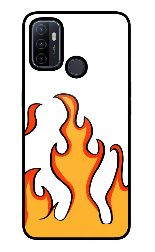 Fired Up – White Oppo A53 2020 Glass Case