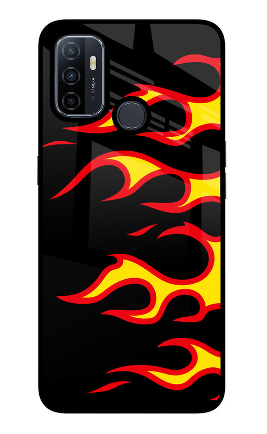 Side Sweep Flames Oppo A53 2020 Glass Case