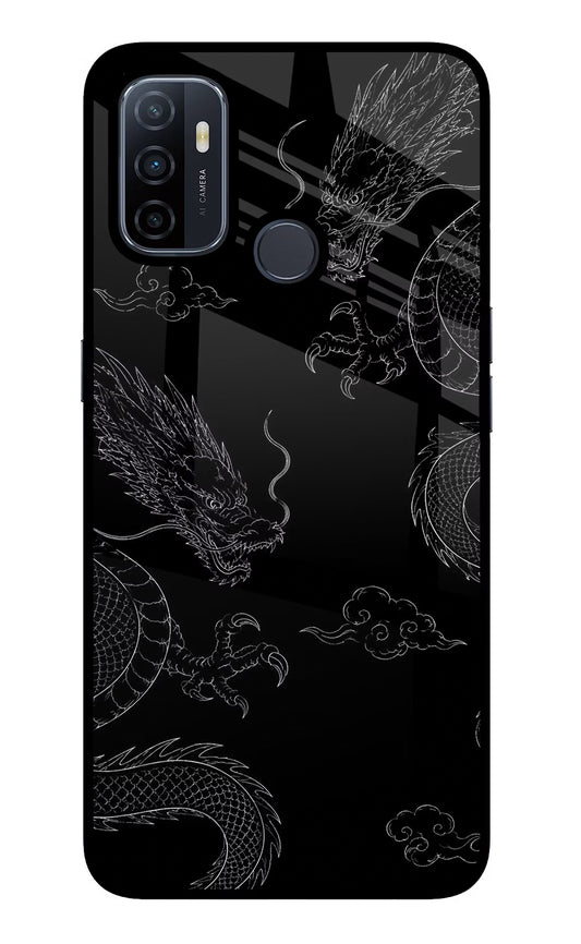 Twin Dragons Oppo A53 2020 Glass Case