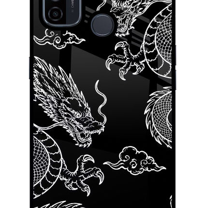 Twin Dragons Oppo A53 2020 Glass Case Back Cover by Casekaro