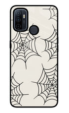 Spider Web Oppo A53 2020 Glass Case Back Cover by Casekaro