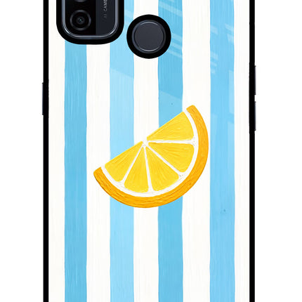 Summer Lemon Oppo A53 2020 Glass Case Back Cover by Casekaro