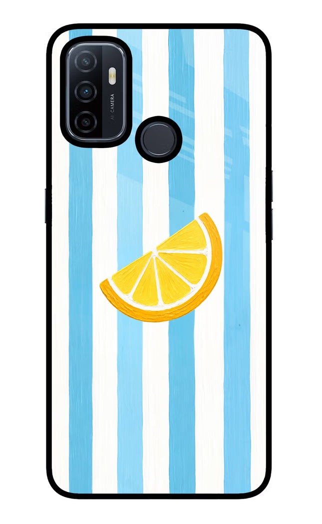 Summer Lemon Oppo A53 2020 Glass Case Back Cover by Casekaro