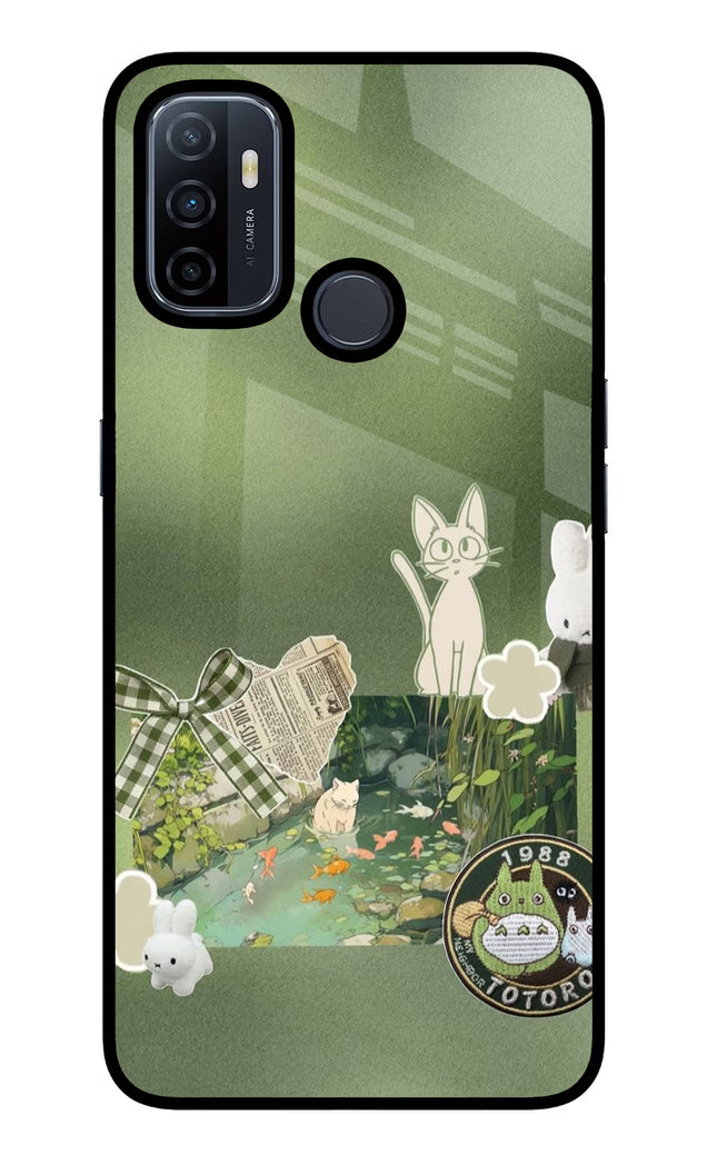Aesthetic anime Oppo A53 2020 Glass Case Back Cover by Casekaro