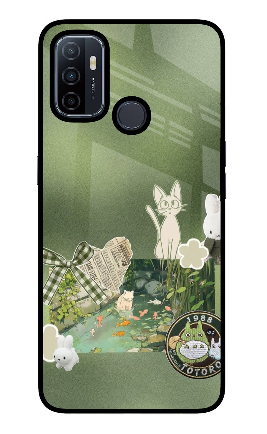 Aesthetic anime Oppo A53 2020 Back Cover, Glass case