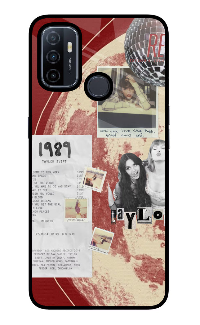 Taylor Swift Oppo A53 2020 Glass Case Back Cover by Casekaro