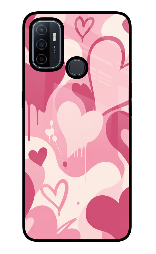 Hearty case Oppo A53 2020 Glass Case Back Cover by Casekaro