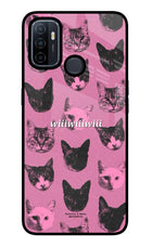 Pink Cats Oppo A53 2020 Glass Case