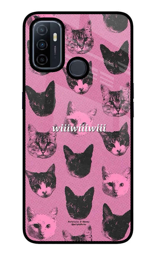 Pink Cats Oppo A53 2020 Glass Case