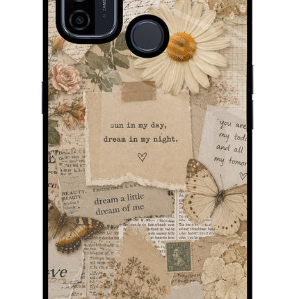 Vintage case Oppo A53 2020 Glass Case Back Cover by Casekaro