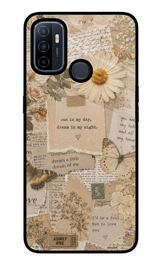 Vintage case Oppo A53 2020 Glass Case Back Cover by Casekaro