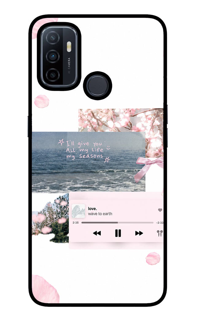 Wave to earth Oppo A53 2020 Glass Case Back Cover by Casekaro