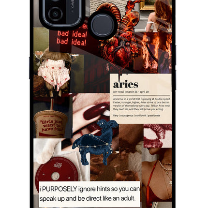 Zodiac Aries Oppo A53 2020 Glass Case Back Cover by Casekaro