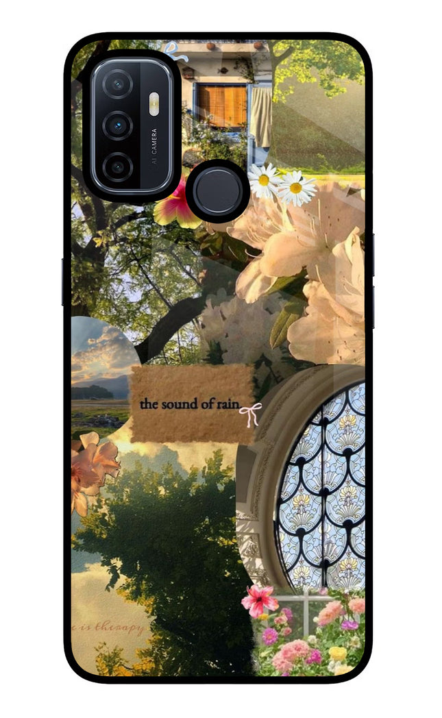 Rain Oppo A53 2020 Glass Case Back Cover by Casekaro