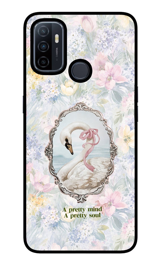 Pretty Mind Pretty Soul Oppo A53 2020 Glass Case Back Cover by Casekaro