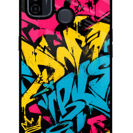 Graffiti Vibe Oppo A53 2020 Glass Case Back Cover by Casekaro