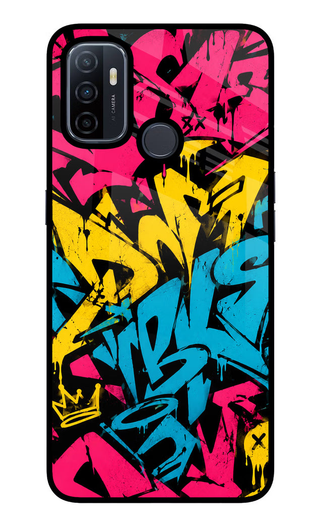 Graffiti Vibe Oppo A53 2020 Glass Case Back Cover by Casekaro