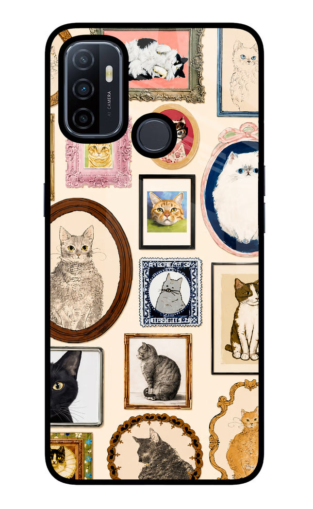 Mirror Cats Oppo A53 2020 Glass Case Back Cover by Casekaro