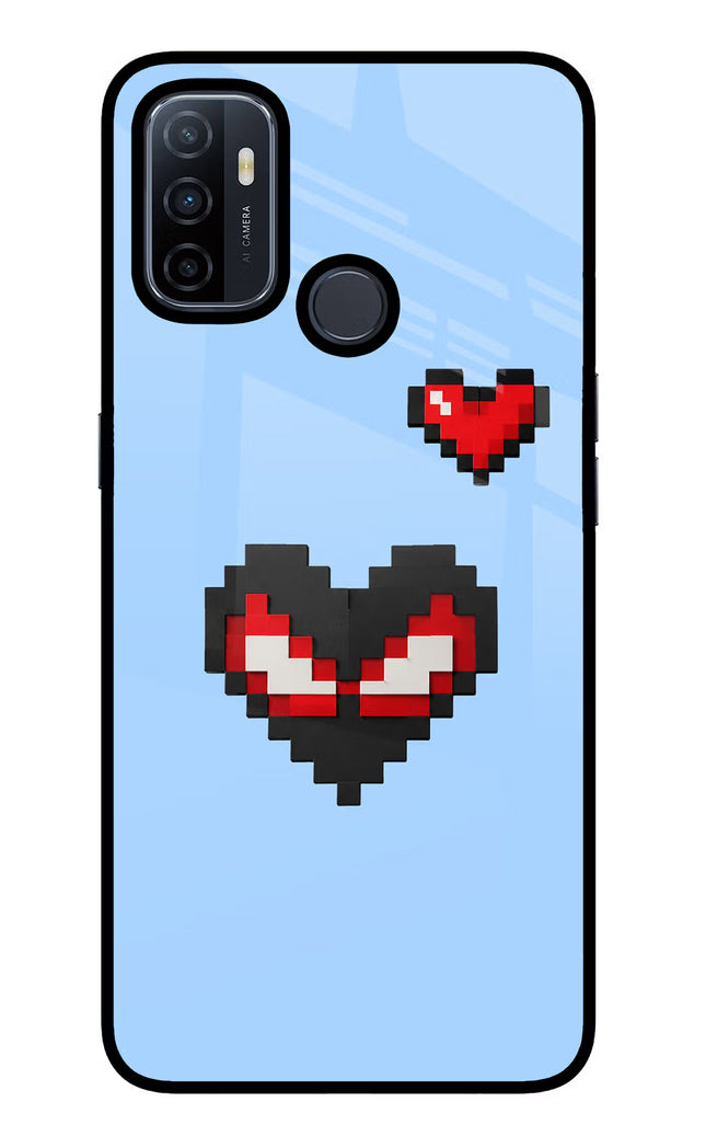 Peter Heart Oppo A53 2020 Glass Case Back Cover by Casekaro