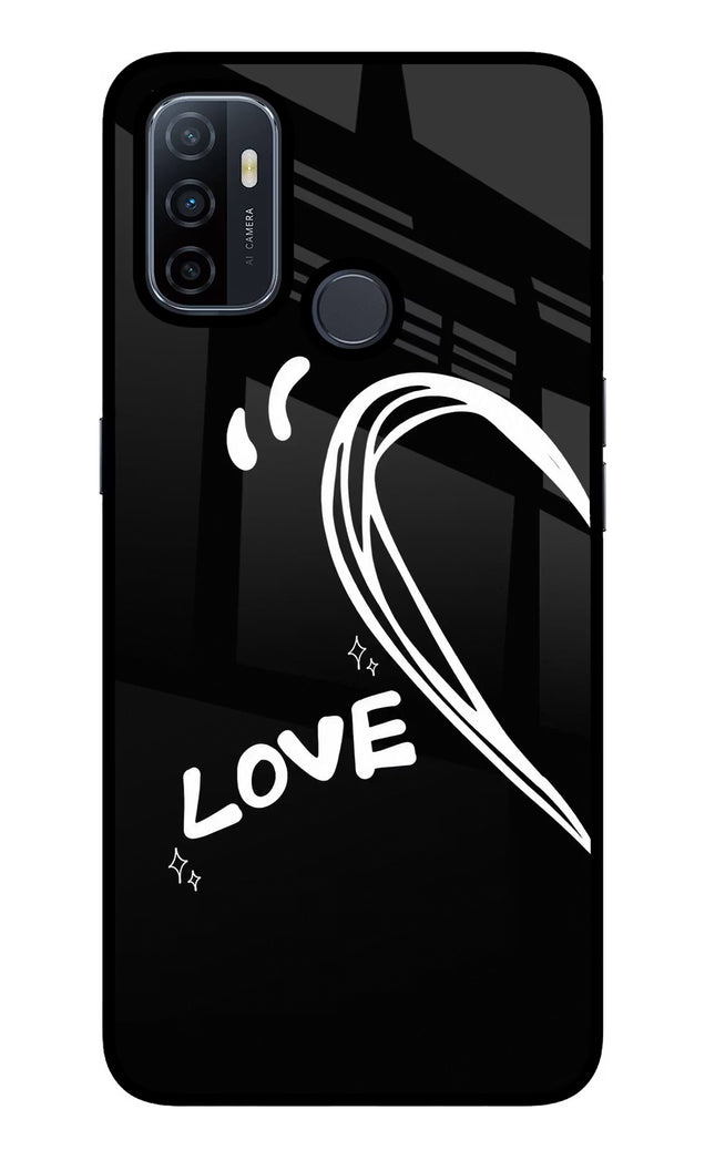 Love Line Oppo A53 2020 Glass Case Back Cover by Casekaro