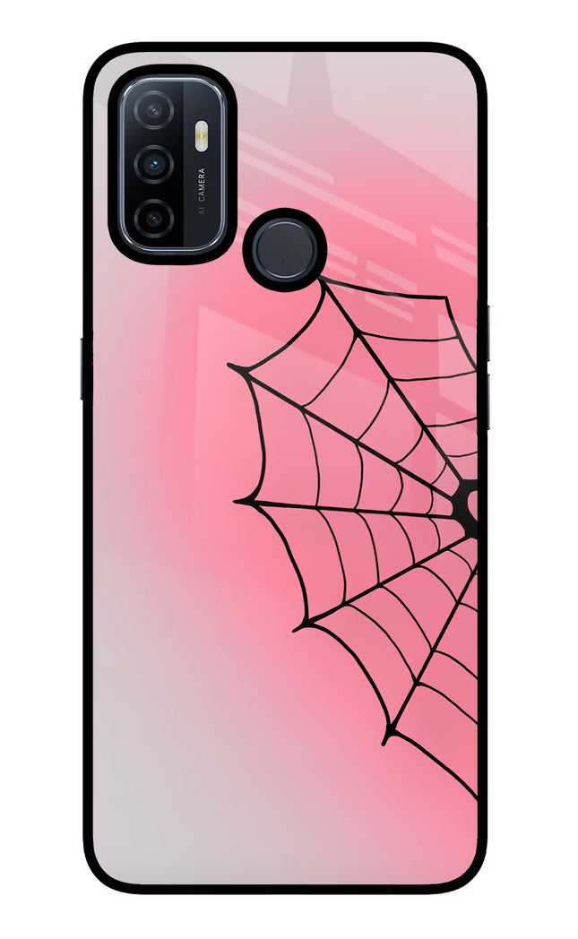 Pink Web Oppo A53 2020 Glass Case Back Cover by Casekaro