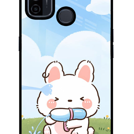 Bunny Treat Oppo A53 2020 Glass Case Back Cover by Casekaro