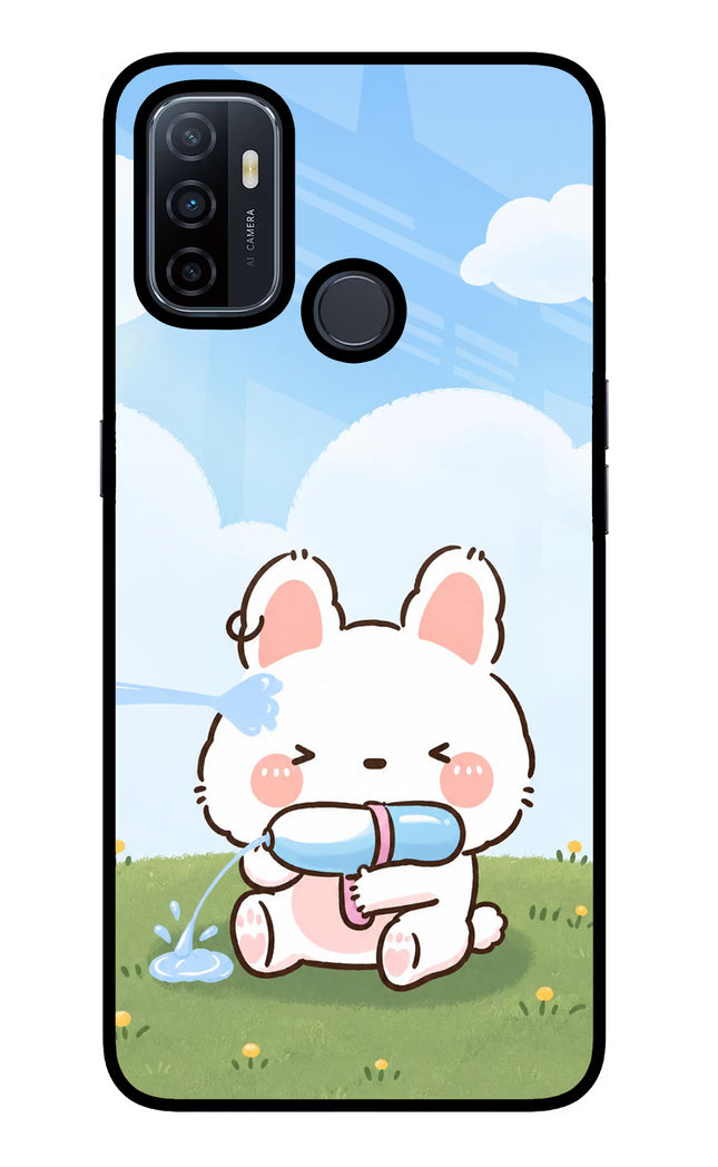 Bunny Treat Oppo A53 2020 Glass Case Back Cover by Casekaro