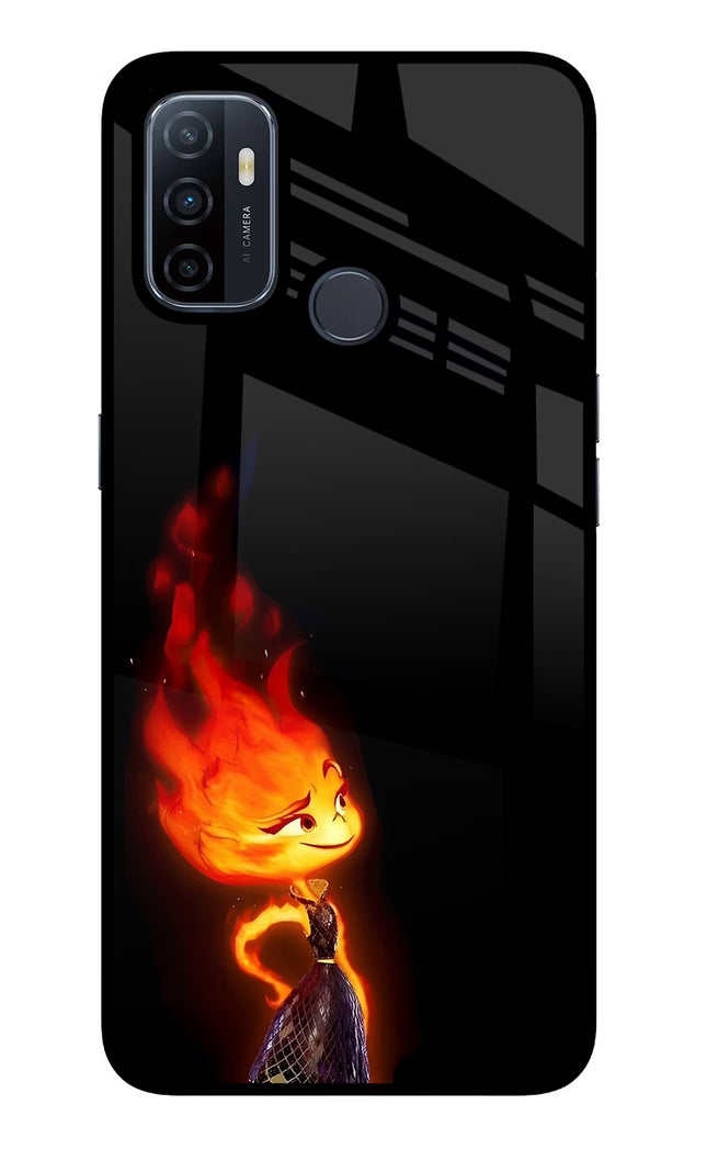 Ember Flame Oppo A53 2020 Glass Case Back Cover by Casekaro