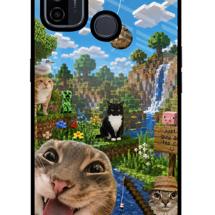 Minecraft Cat Chaos Oppo A53 2020 Glass Case Back Cover by Casekaro
