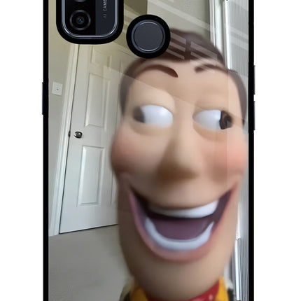 Side Eye Woody Oppo A53 2020 Glass Case Back Cover by Casekaro