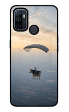 Skydiving Cow Oppo A53 2020 Glass Case