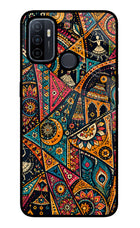 Folk Print Oppo A53 2020 Glass Case