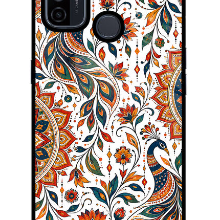 White Mayura Oppo A53 2020 Glass Case
