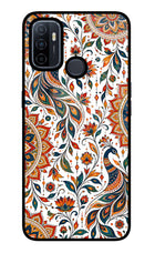 White Mayura Oppo A53 2020 Glass Case