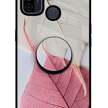 White Pink Leaf Oppo A53 2020 Pop Case by Casekaro