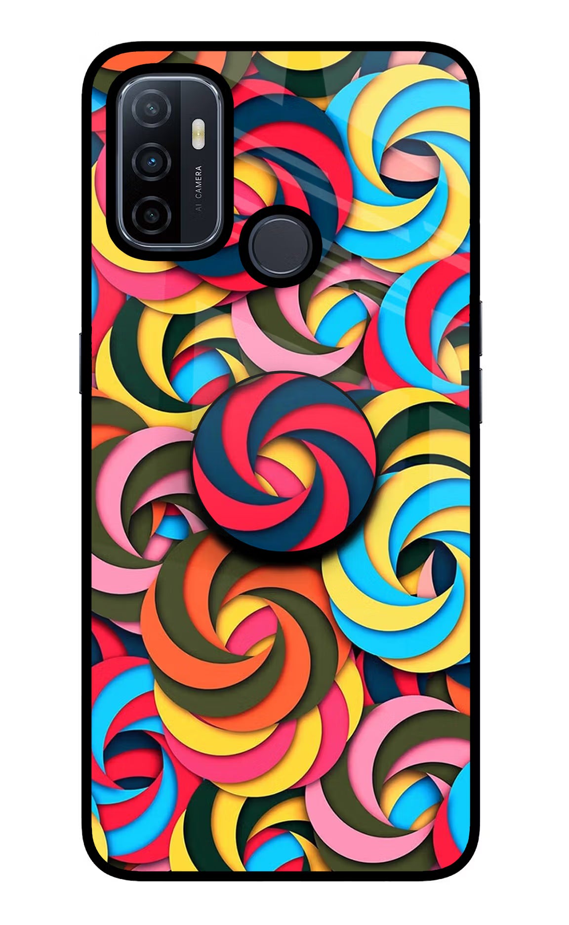 Spiral Pattern Oppo A53 2020 Pop Case by Casekaro