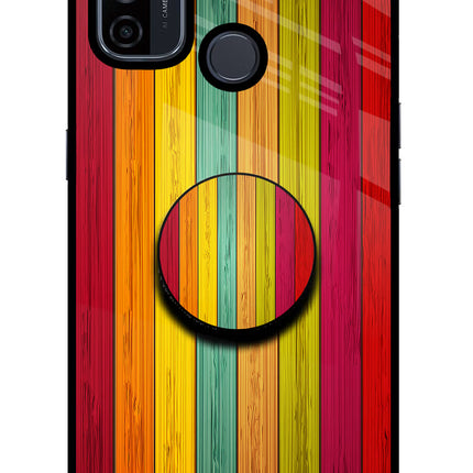 Multicolor Wooden Oppo A53 2020 Pop Case by Casekaro