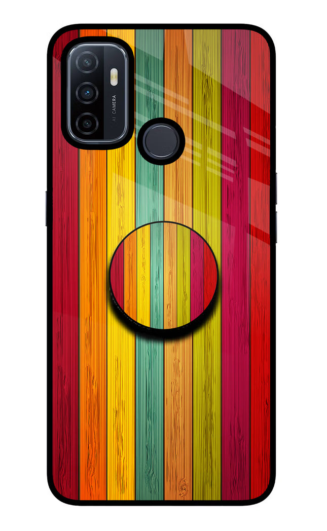 Multicolor Wooden Oppo A53 2020 Pop Case by Casekaro