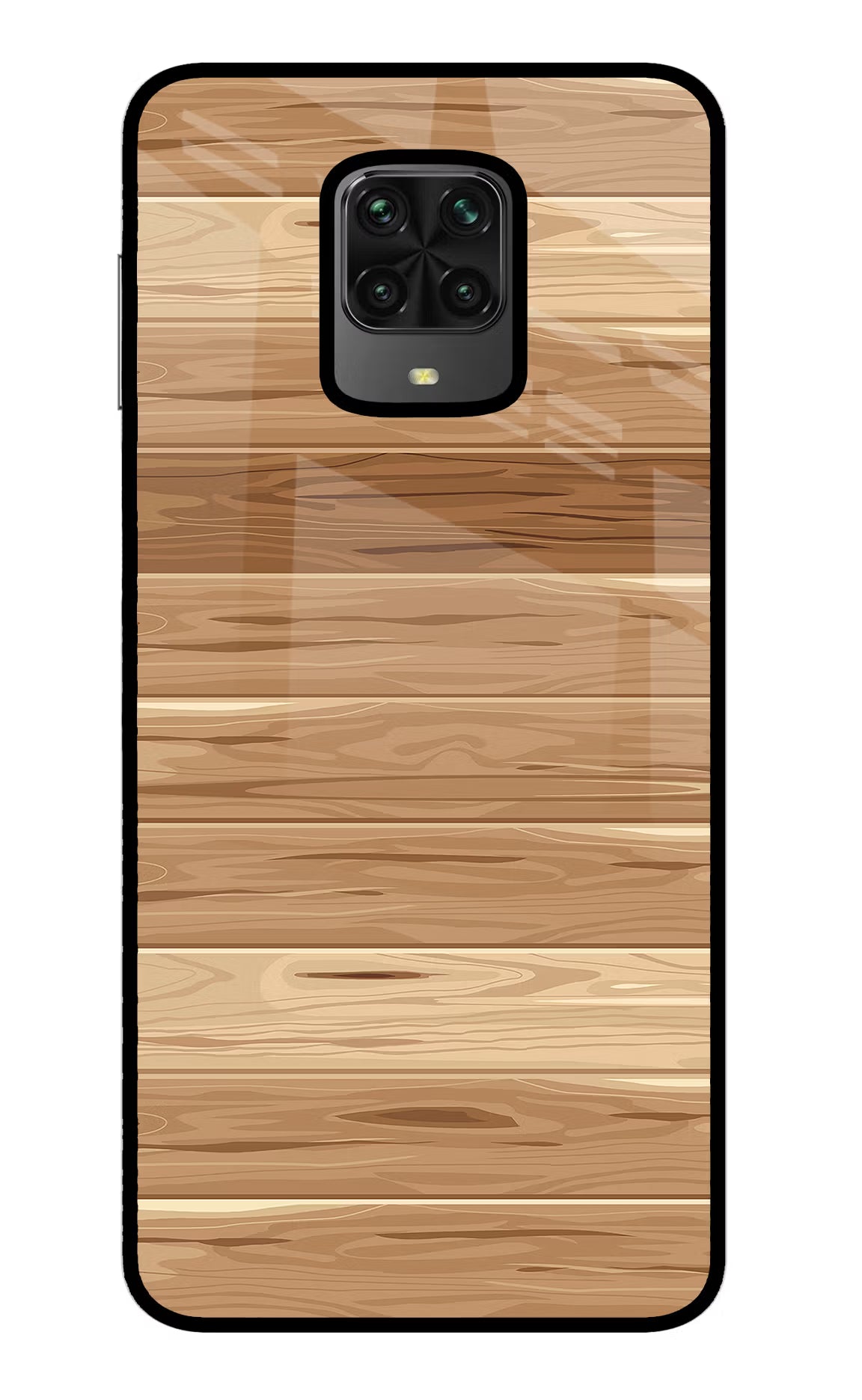 Wooden Vector Poco M2 Pro Glass Case Back Cover by Casekaro