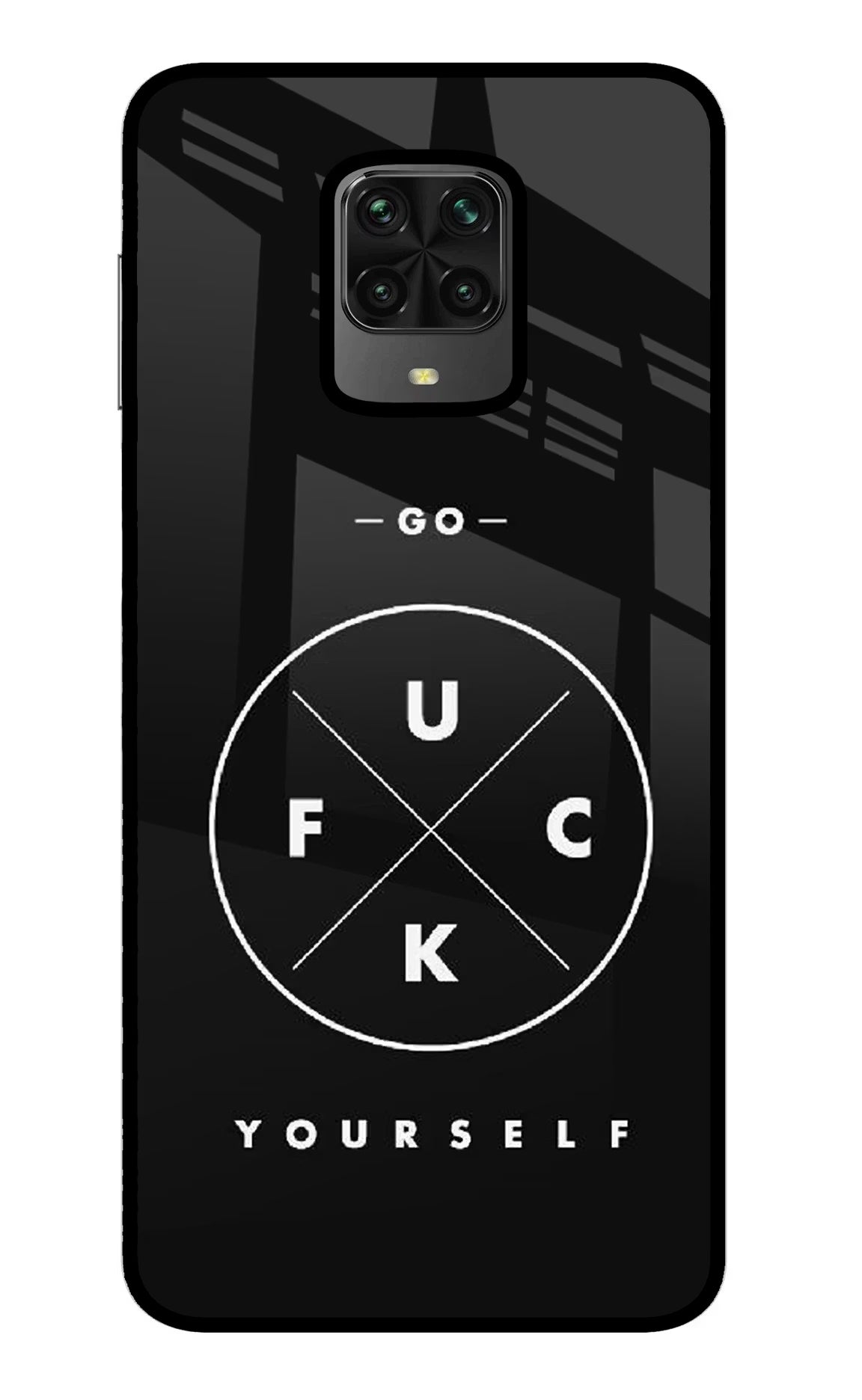 Go Fuck Yourself Poco M2 Pro Glass Case Back Cover by Casekaro