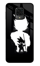 Goku Shadow Poco M2 Pro Glass Case Back Cover by Casekaro