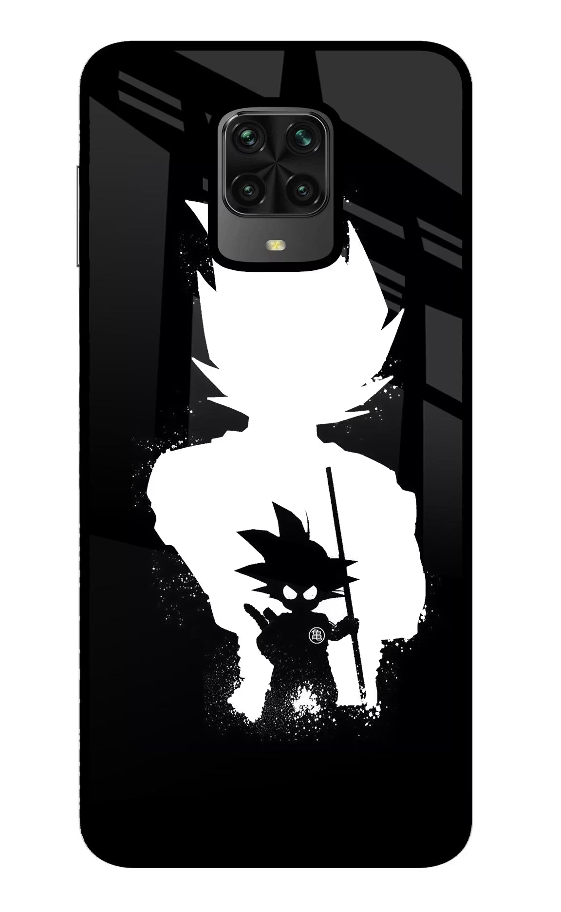 Goku Shadow Poco M2 Pro Glass Case Back Cover by Casekaro
