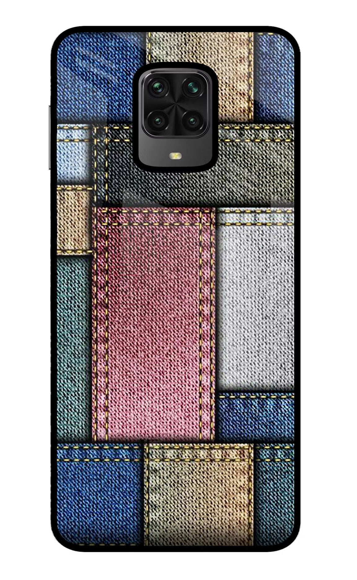 Multicolor Jeans Poco M2 Pro Glass Case Back Cover by Casekaro