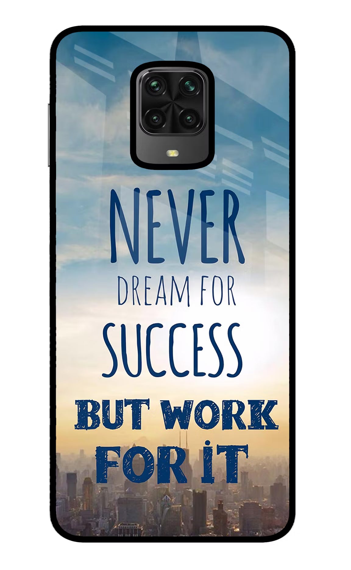 Never Dream For Success But Work For It Poco M2 Pro Glass Case