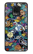 Space Abstract Poco M2 Pro Glass Case Back Cover by Casekaro
