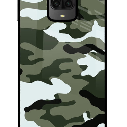 Camouflage Poco M2 Pro Glass Case Back Cover by Casekaro