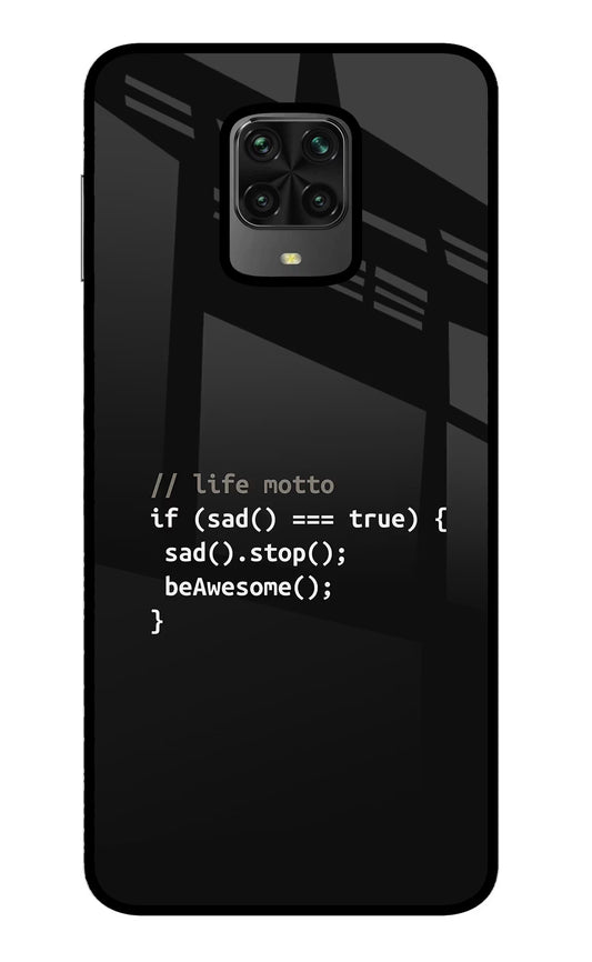 Life Motto Code Poco M2 Pro Glass Case