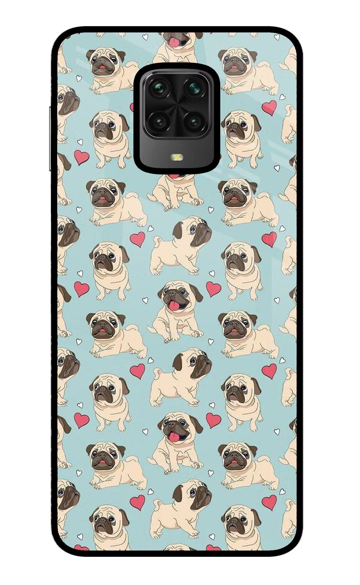 Pug Dog Poco M2 Pro Glass Case Back Cover by Casekaro