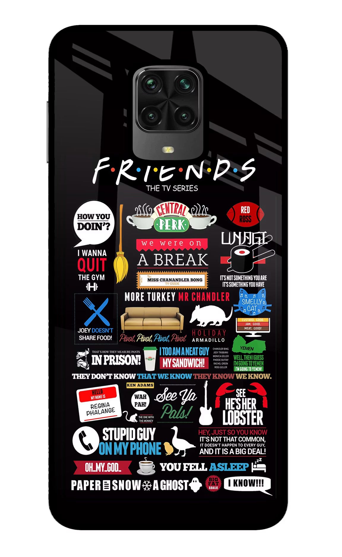 FRIENDS Poco M2 Pro Glass Case Back Cover by Casekaro